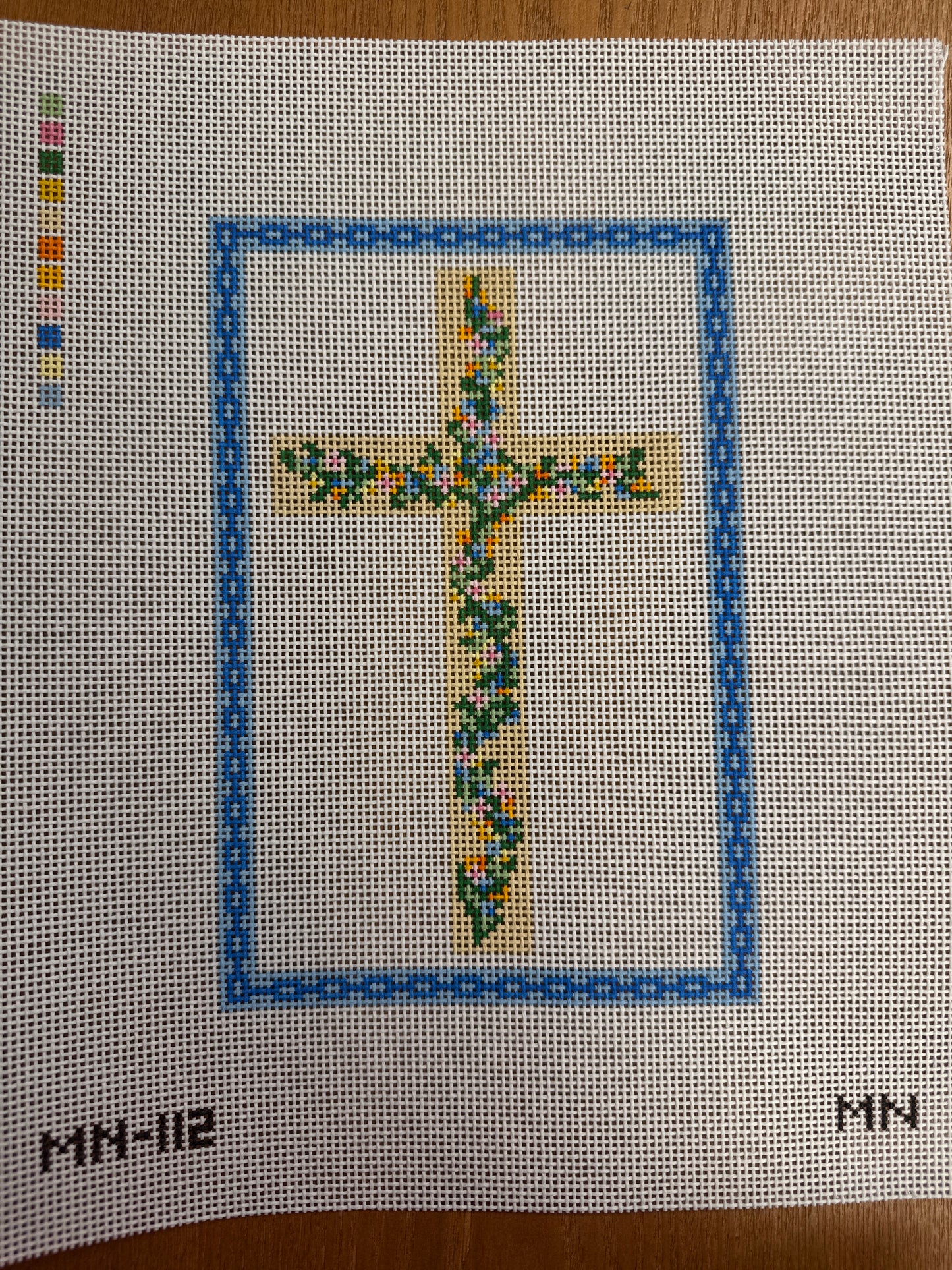 Blue Floral Cross