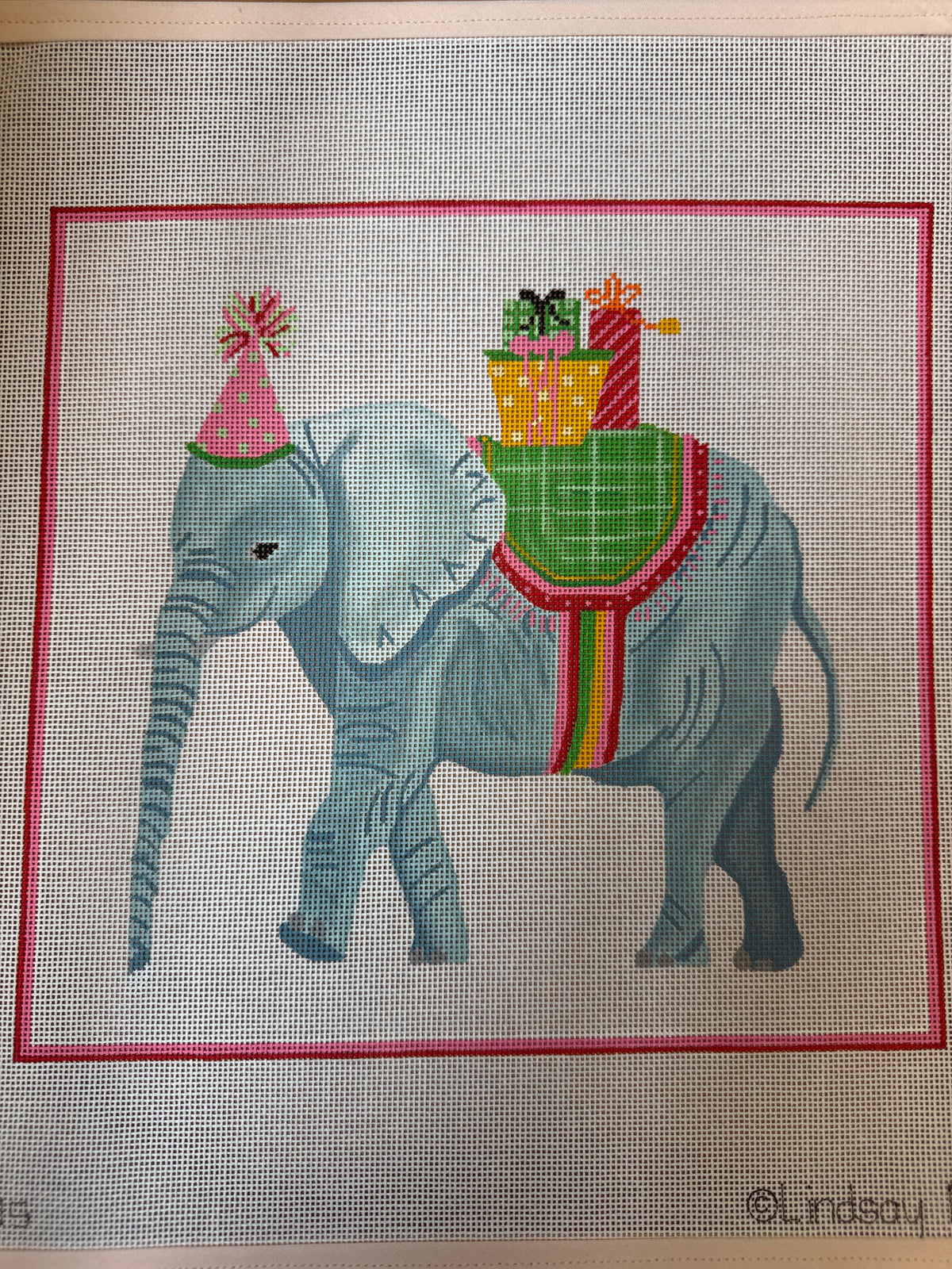 Party Animal Elephant with Gifts and Pink Party Hat