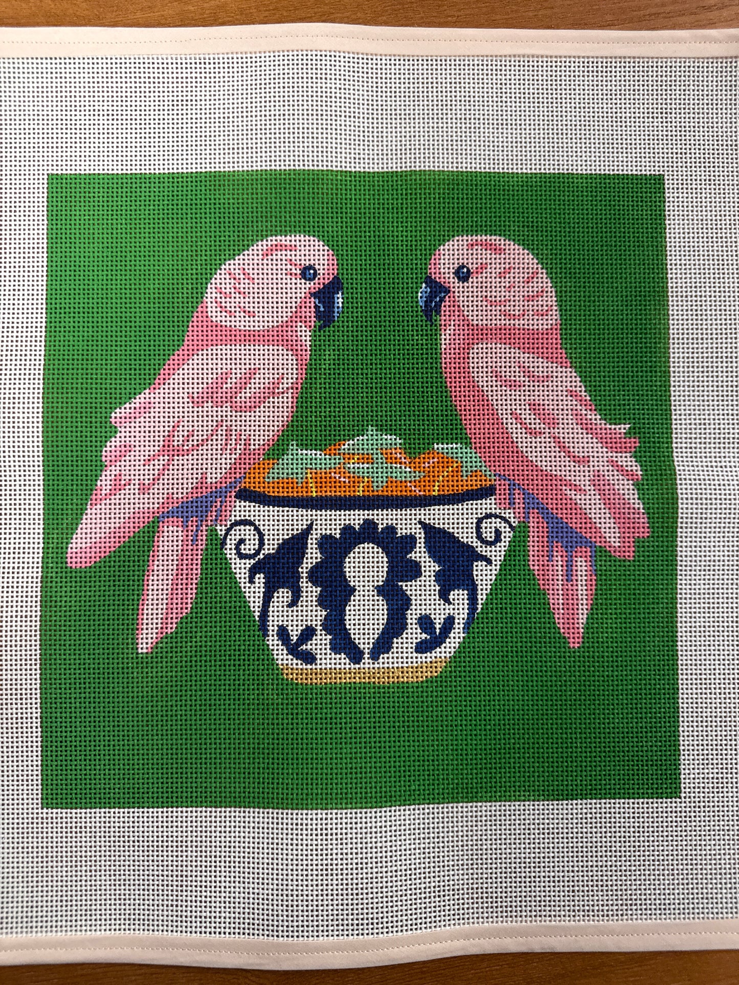 Parrots on Green