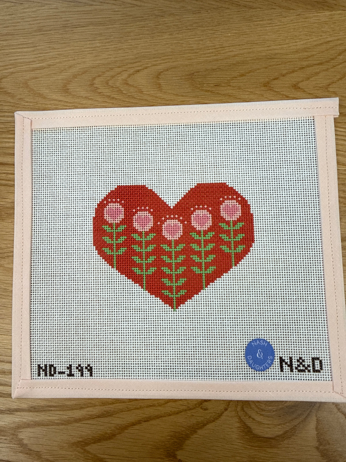 Block Print Heart Red