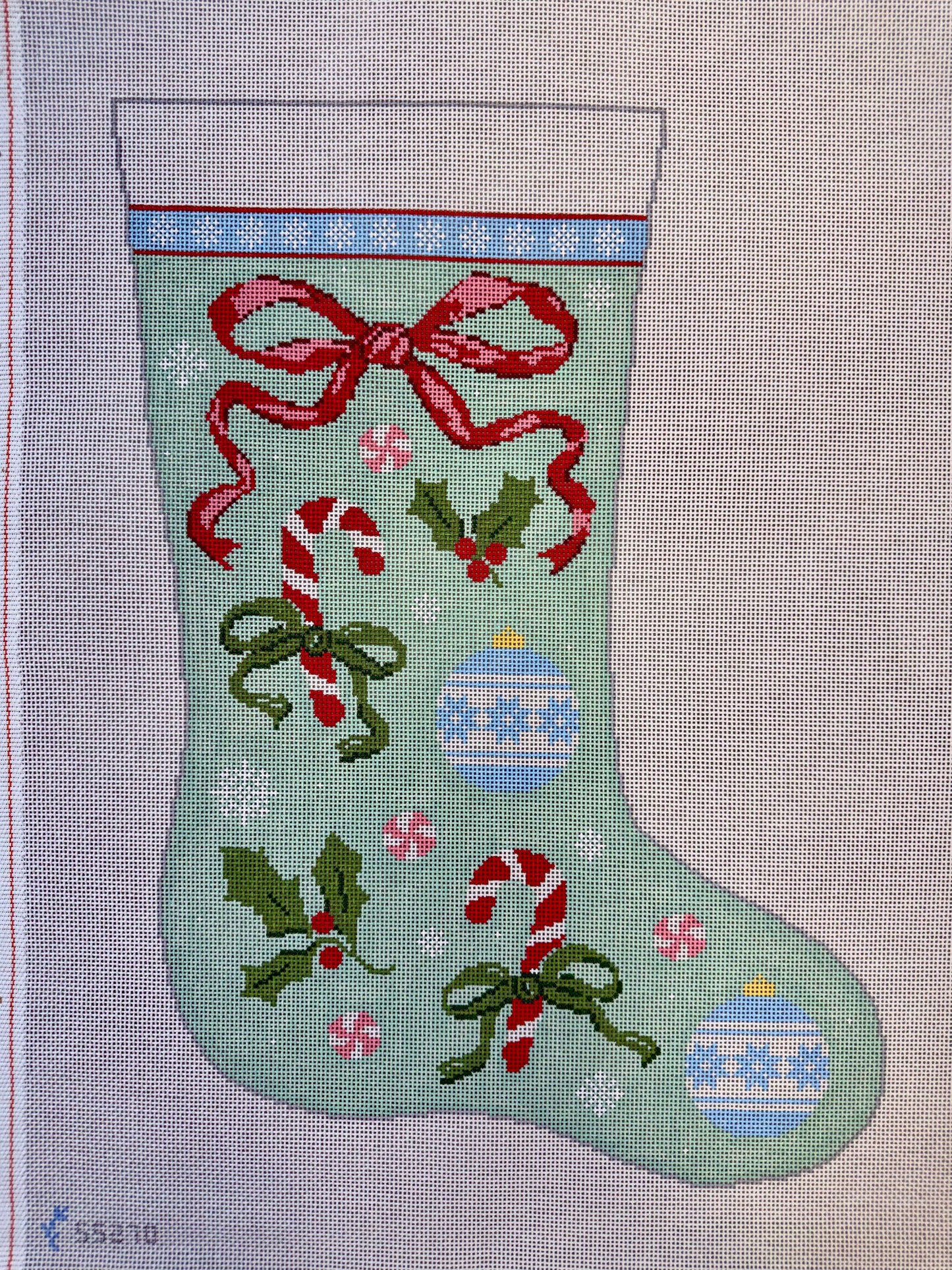 Bow and Candy Cane Stocking