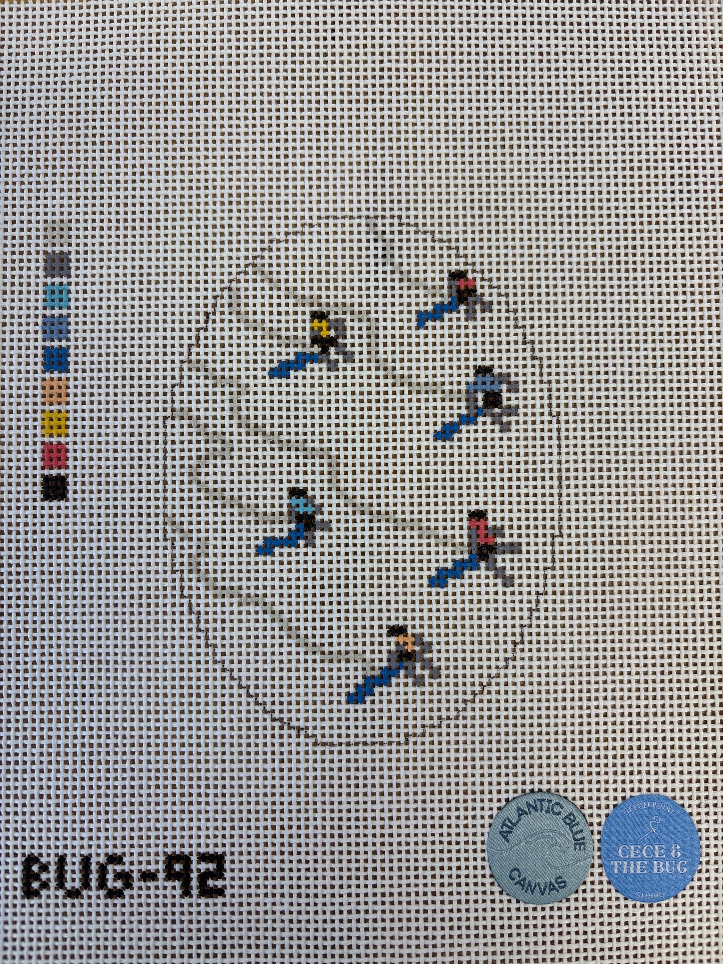 Skiers from Above Oval
