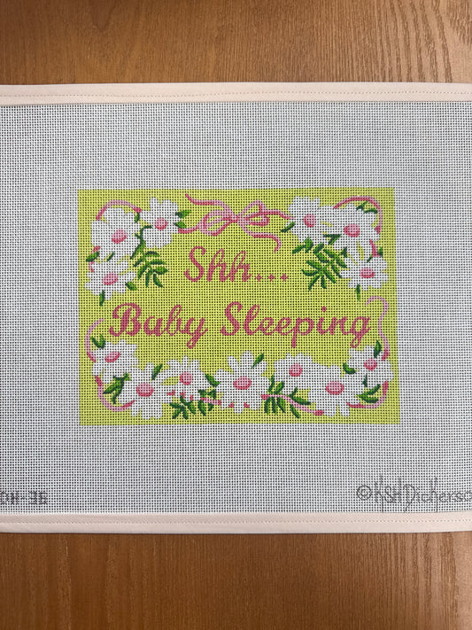 Baby Sleeping With Bows and Daisies