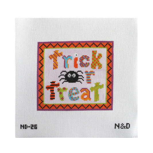 Colorful Trick or Treat Sign Canvas and Stitch Guide