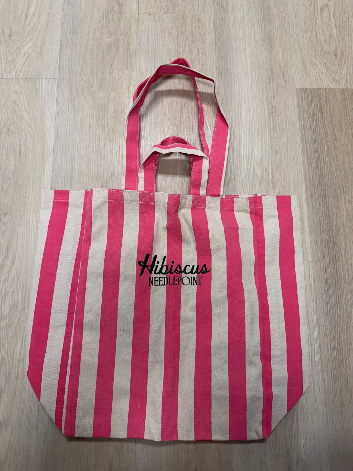 Embroidered Logo Stripe Tote