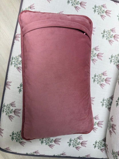Pink Velvet Self-Finishing Pillow
