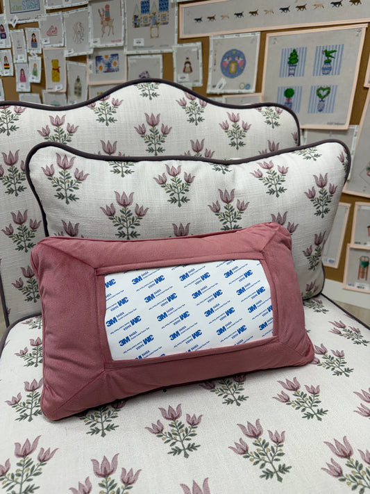 Pink Velvet Self-Finishing Pillow