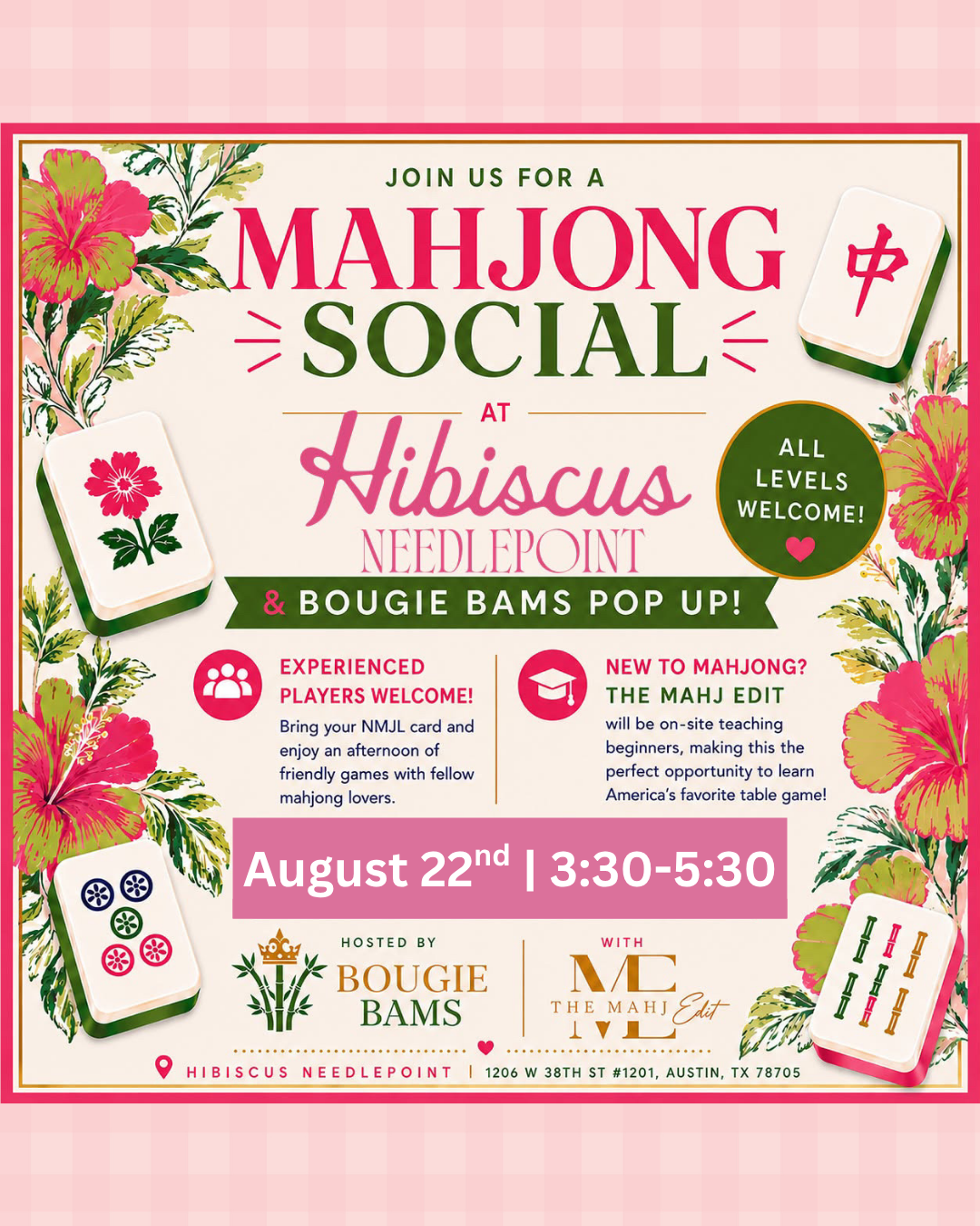 Mahjong Open Play and Pop Up with Bougie Bams and The Mahj Edit