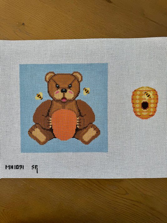 Honey Bear with Beehive Tooth Fairy Pillow