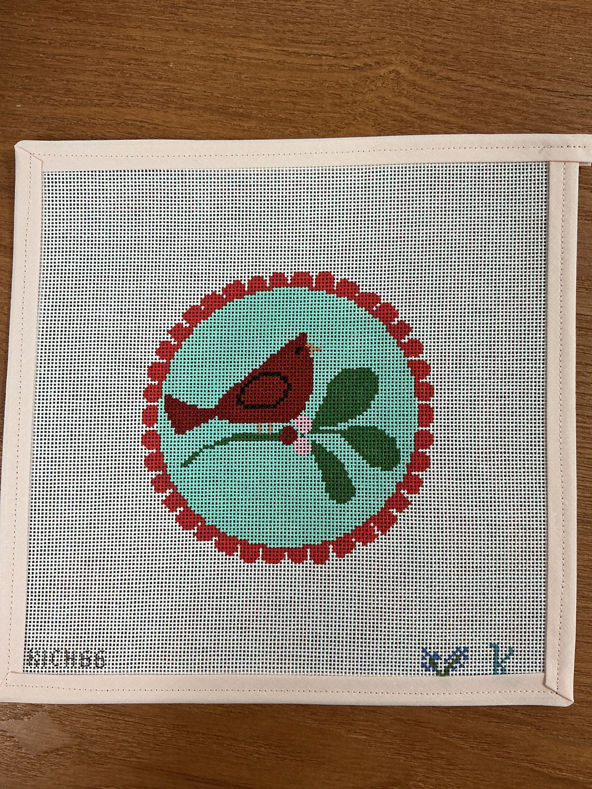 Cardinal on Teal