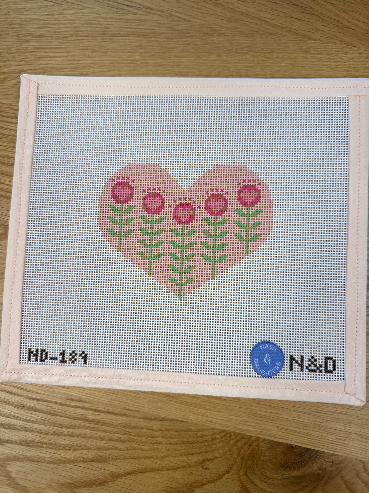Block Print Heart Pink