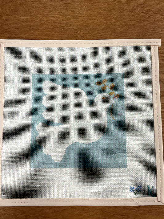 Dove with Olive Branch - Blue