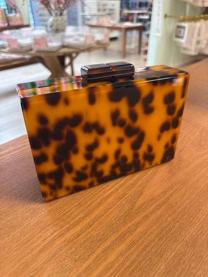 Self Finishing Acrylic Clutch - Tortoise