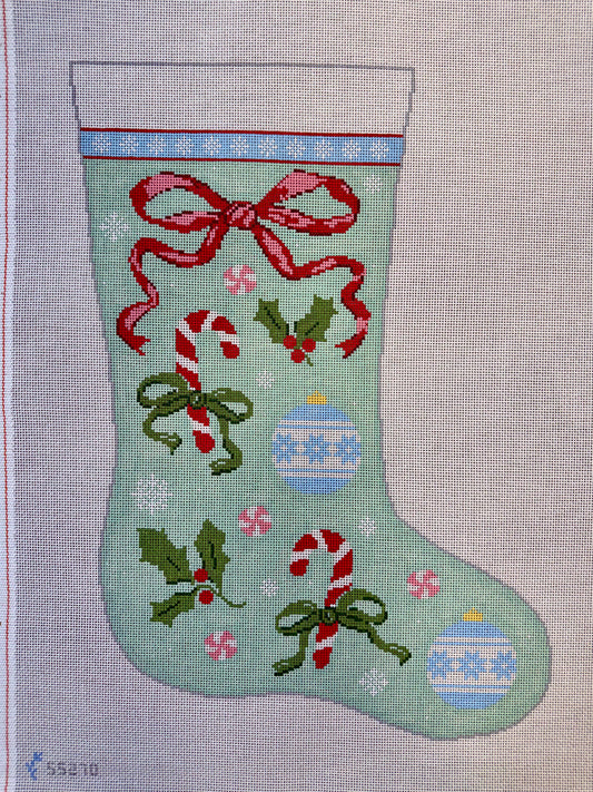 Bow and Candy Cane Stocking