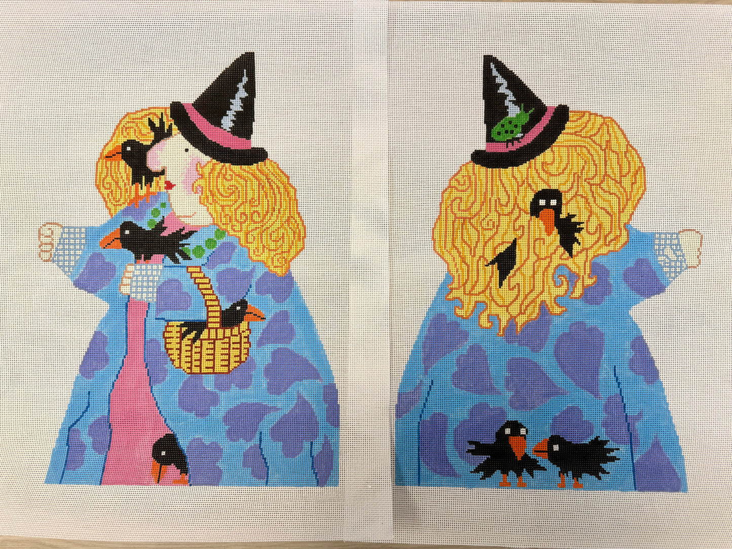 Halloween Witch with Crows Double Sided