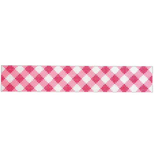 Pink Gingham Key Fob