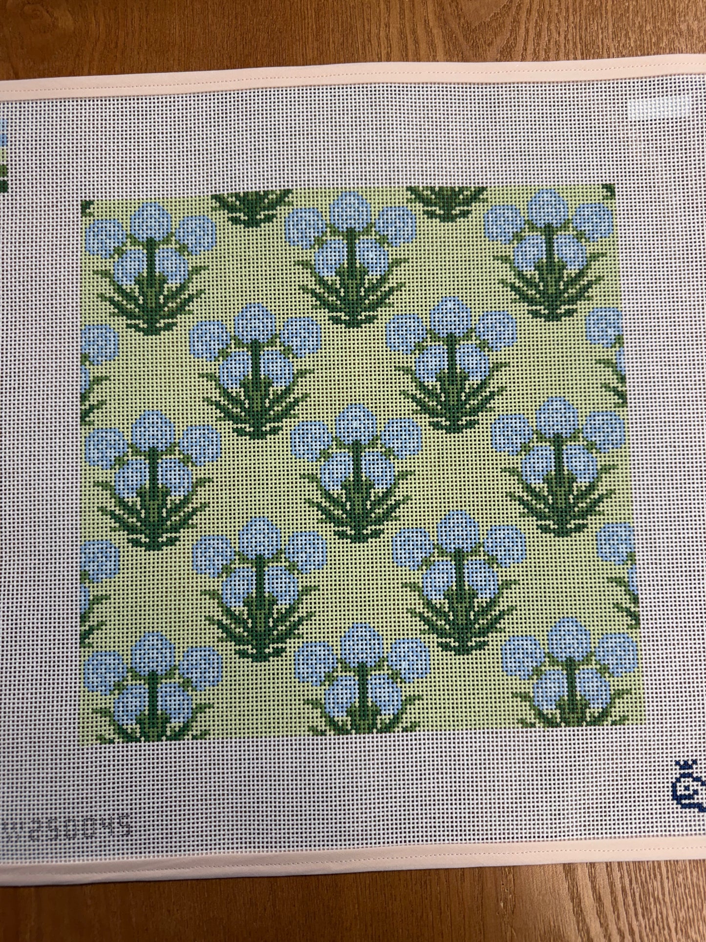 Blue Marigold Block Print