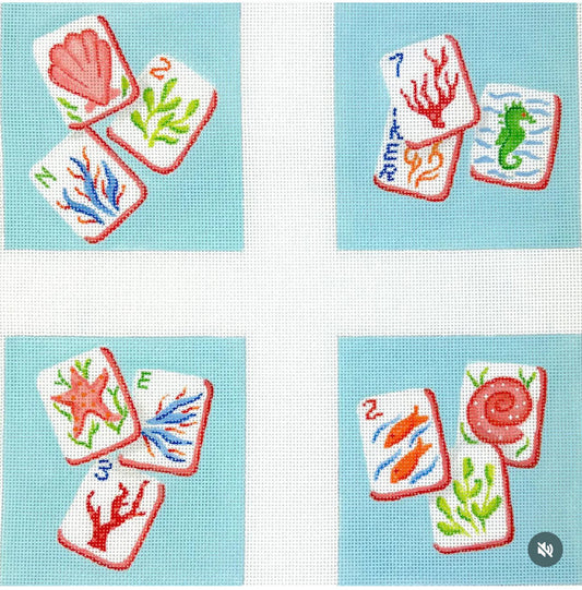 Mahjong Coral Reef Theme Coasters