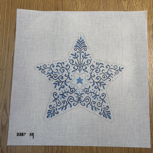 Blue Filagree Star Tree Topper