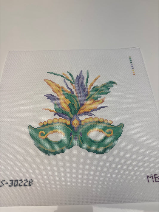3022B - Mardi Gras Mask Green - Trunk Show
