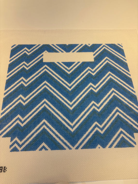 1098B - Large Zag Clutch Aqua - Trunk Show