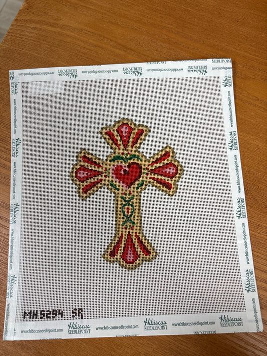 Scalloped Heart Cross