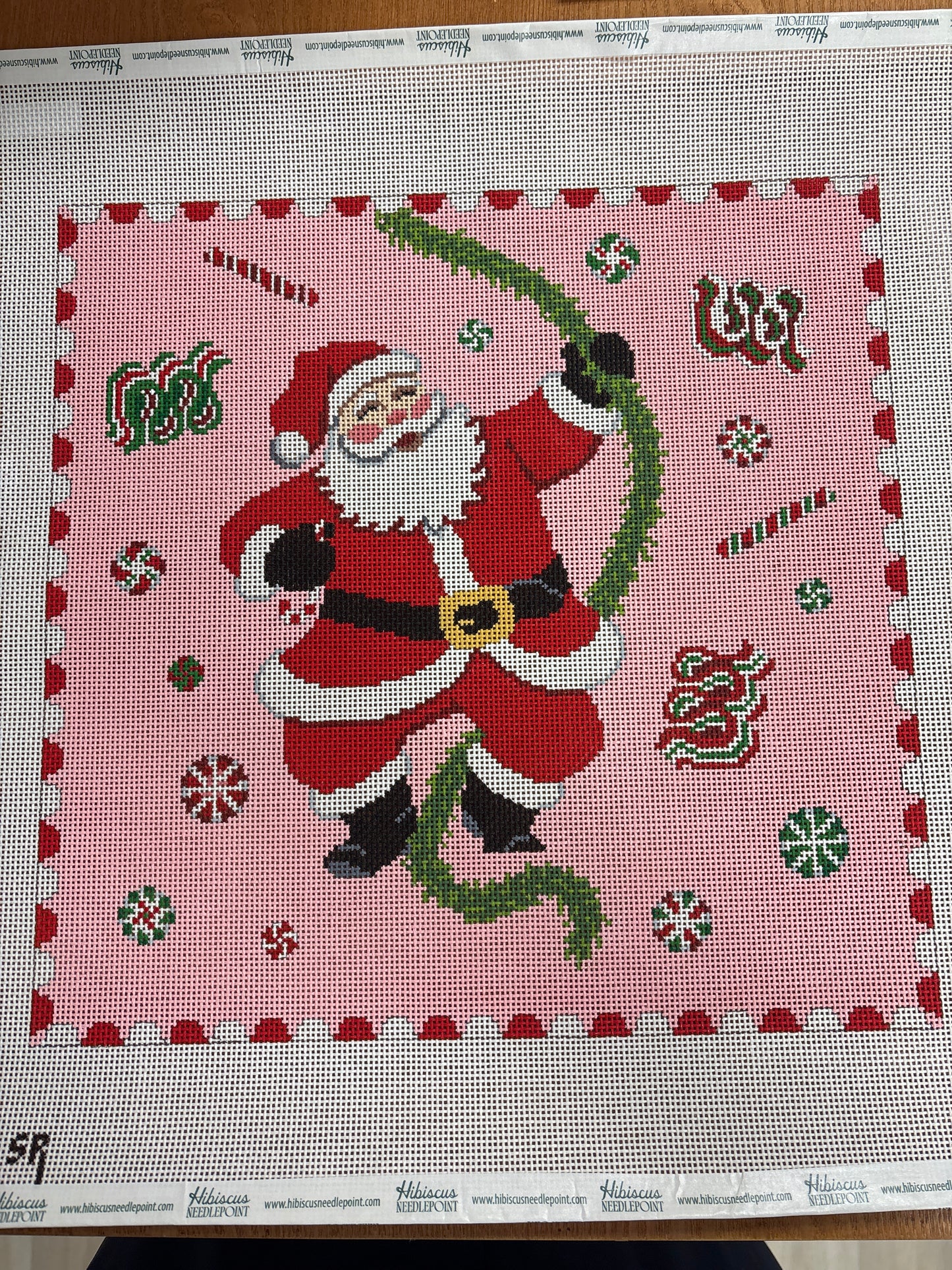 Pink Candy Santa Pillow