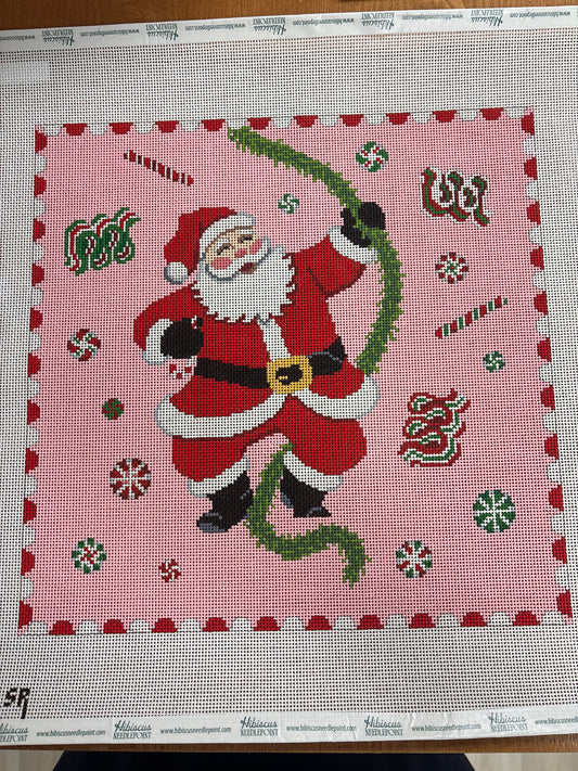 Pink Candy Santa Pillow