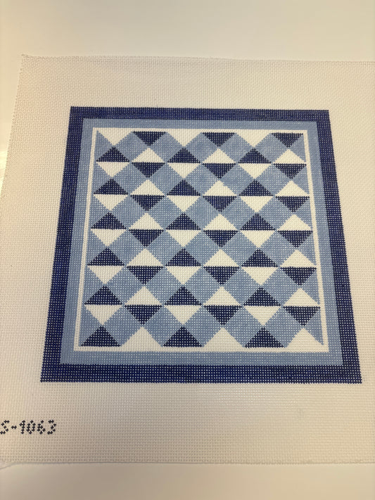 1063 - Blue Tile Pillow - Trunk Show