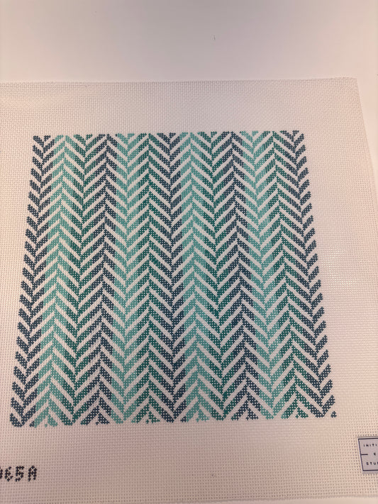 1065A - Herringbone Pillow Turq - Trunk Show