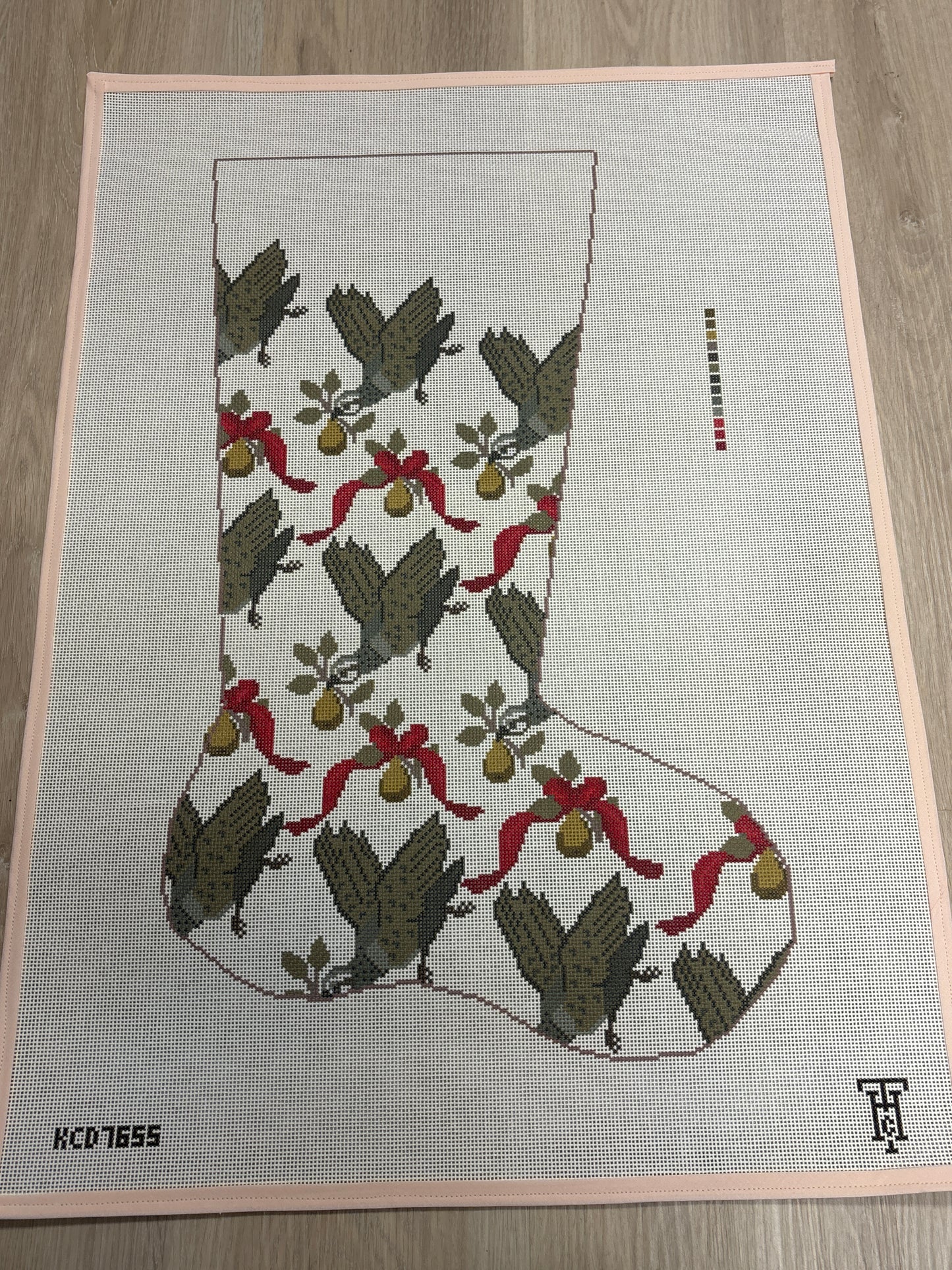 Partridge Pear Ribbon Stocking
