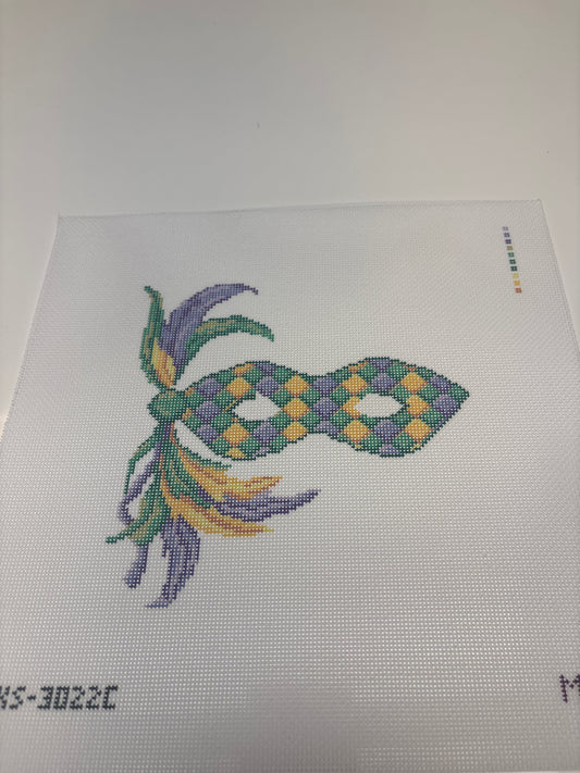 3022C - Mardi Gras Mask Yellow - Trunk Show